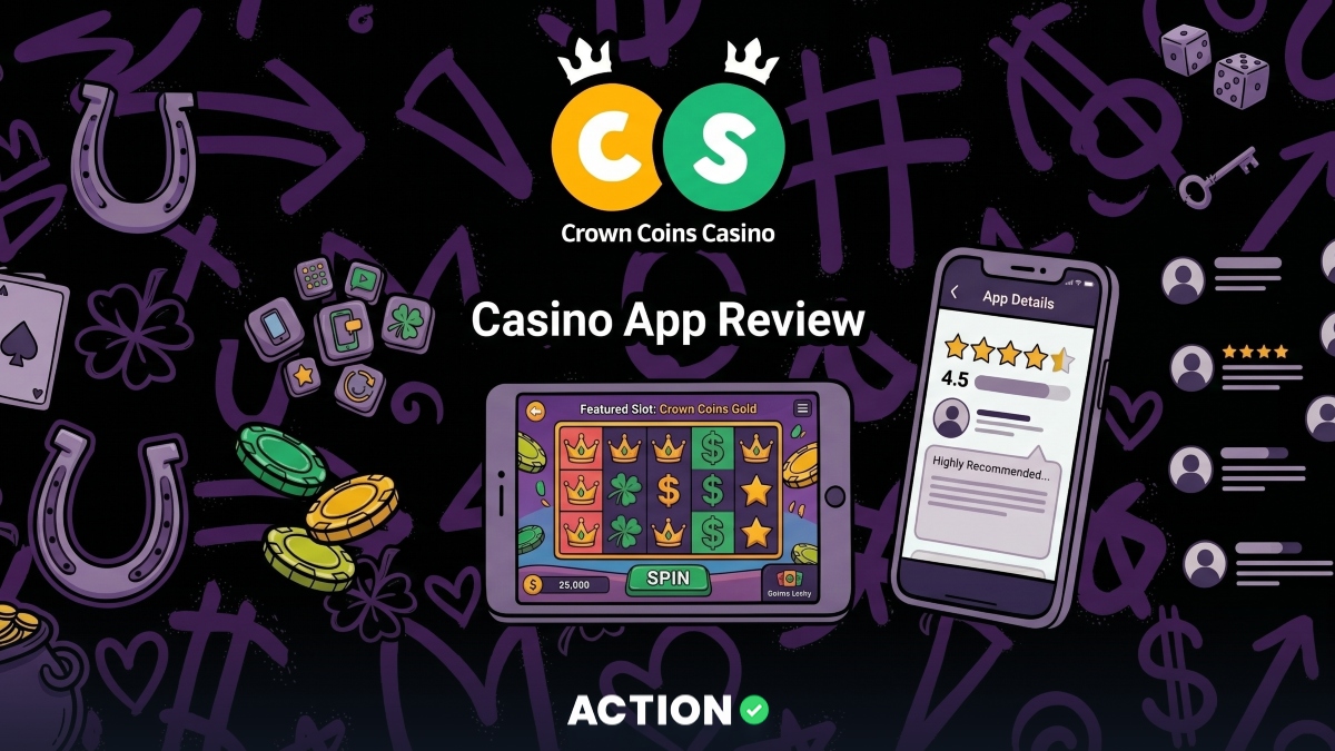 Crown Coins Casino mobile app illustration